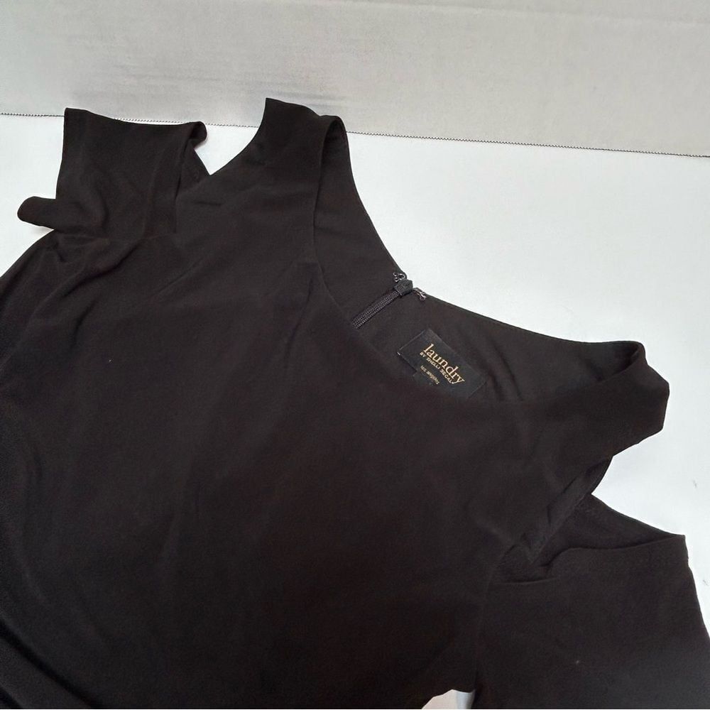 Laundry by Shelli Segal Black Lined Polyester Blend Stretch Dress size 0